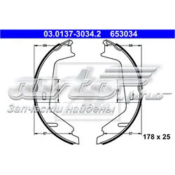 Klocki hamulca ręcznego 03013730342 ATE
