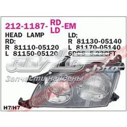 Reflektor prawy Toyota Avensis I