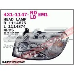 Reflektor prawy 4311147RLDEM1 Depo/Loro/Abakus