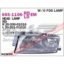 Reflektor lewy 6651106LLDEM Depo/Loro/Abakus