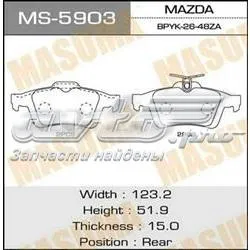 Okładziny (klocki) do hamulców tarczowych tylne MS5903 Masuma