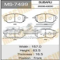 Klocki hamulcowe przednie tarczowe MS7499 Masuma