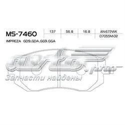 Klocki hamulcowe przednie tarczowe MS7460 Masuma