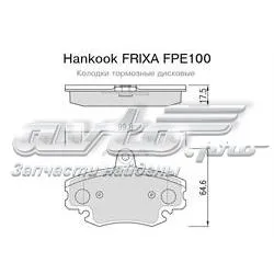 Klocki hamulcowe przednie tarczowe FPE100 Hankook Frixa