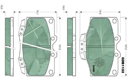 Klocki hamulcowe przednie tarczowe 0446560050 Toyota