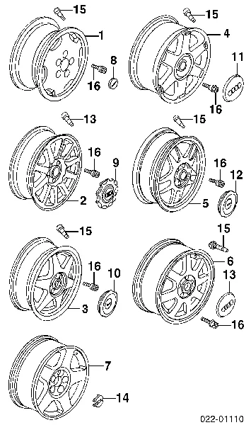 Kołpak do obręczy koła 8D0601170A7ZJ VAG