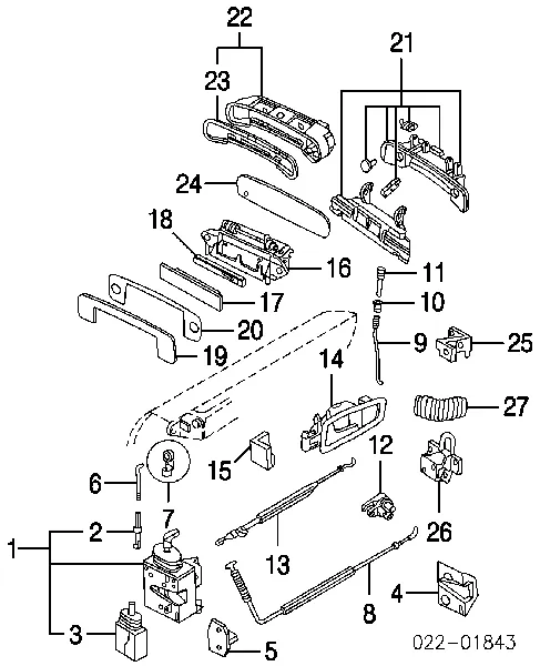 Zamek drzwi tylnych prawych Audi A8 D2