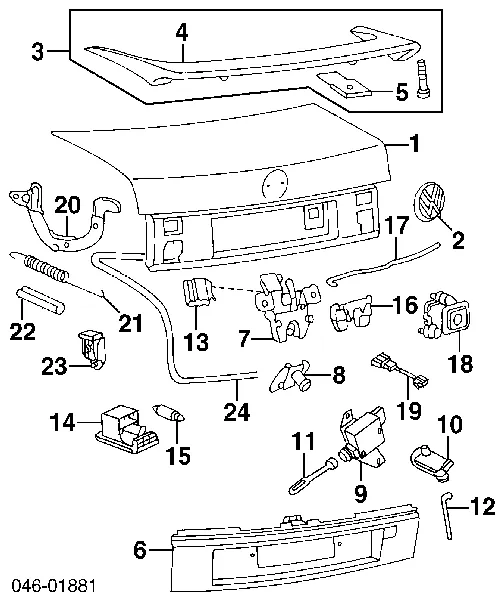 Zamek klapy bagażnika (3/5 drzwi tylnych) Volkswagen Vento 1H2