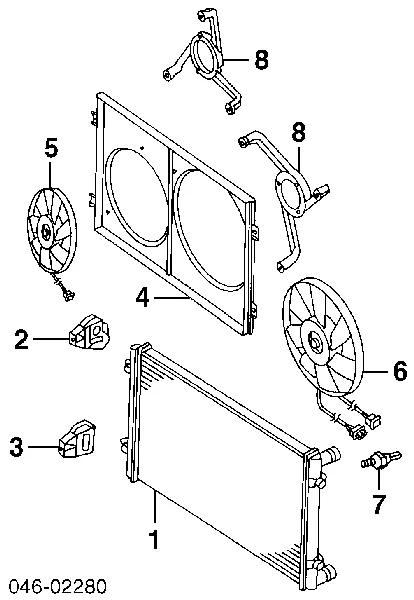 Czujnik temperatury płynu chłodzącego (włączenia wentylatora chłodnicy) 1H0959481B VAG