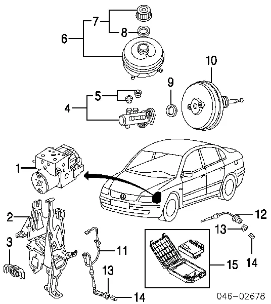 Sterownik ABS  hydrauliczny 8E0614111AQ VAG