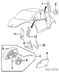 Obudowa lusterka wstecznego prawego Volkswagen Beetle 9C1, 1C1, 9G1
