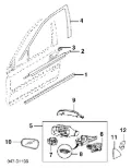 Wkład lusterka wstecznego lewego Volvo S80 TS, TH, KV