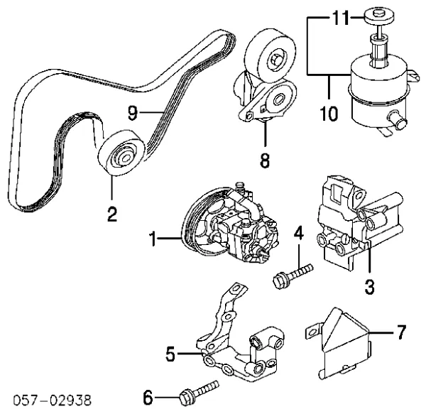 Napinacz paska napędowego MD373939 Mitsubishi