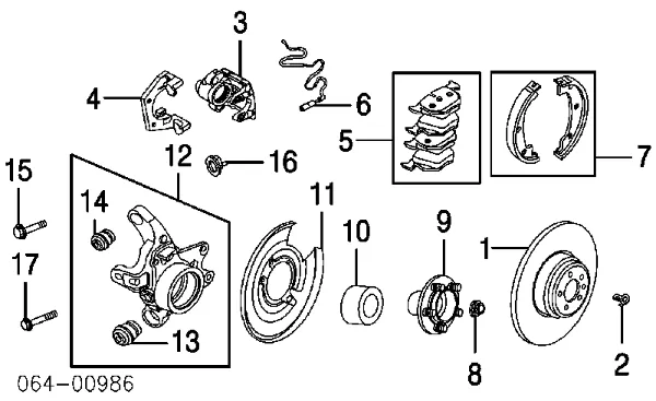 Klocki hamulca ręcznego 7L0698525 VAG
