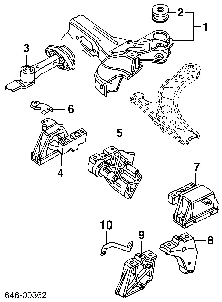 Poduszka (podpora) silnika tylna 1J0199851M VAG