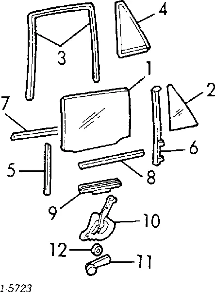 Mechanizm podnoszenia szyby drzwi tylnych lewych 90186595 General Motors