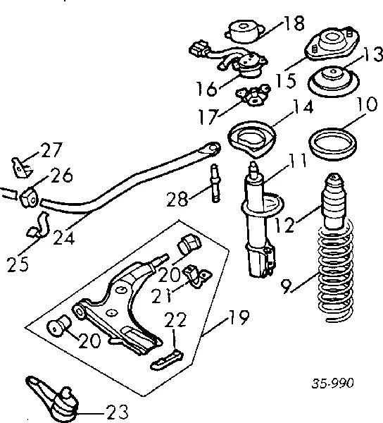 Silentblock przedniego wahacza dolnego B00134460 Mazda