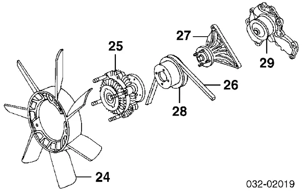 Sprzęgło wiskotyczne wentylatora chłodzenia Opel Monterey A
