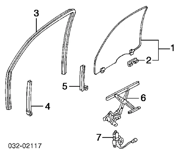 Mechanizm podnoszenia szyby drzwi przednich lewych 3875PSE1 Polcar