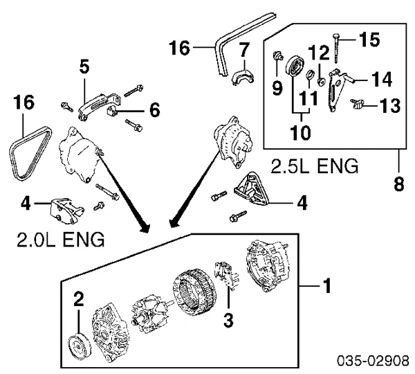 Koło pasowe alternatora FS0518W11 Mazda