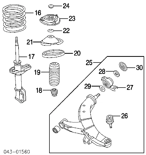 Amortyzator przedni prawy 20311FE640 Subaru