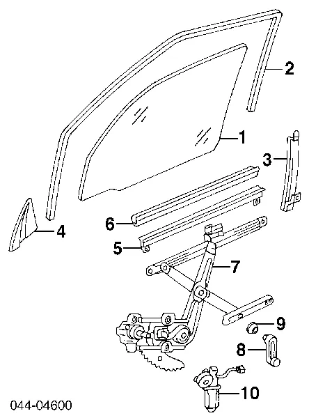Mechanizm podnoszenia szyby drzwi przednich prawych Toyota Land Cruiser 80