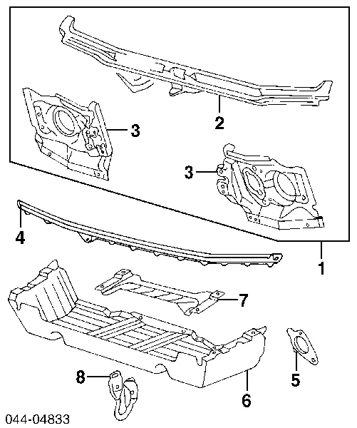 Osłona chłodnicy kompletna (panel mocowania reflektorów) Toyota Previa TCR1, TCR2