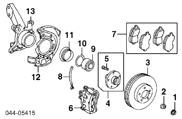 Łożysko piasty przedniej 9052188001 Toyota