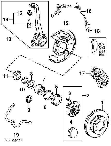 Łożysko piasty przedniej 9008036071 Toyota