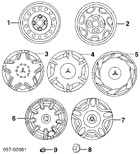Nakrętka koła MB057635 Mitsubishi