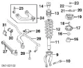 Wahacz zawieszenia przedniego dolny prawy Mitsubishi Eclipse D22A, D27A
