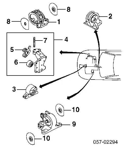 Poduszka (podpora) silnika prawa MR272199 Mitsubishi