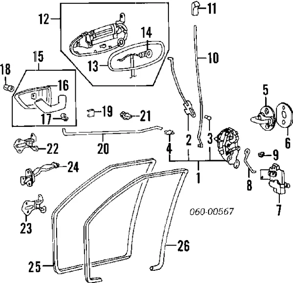 Zamek drzwi przednich prawych Hyundai Sonata III