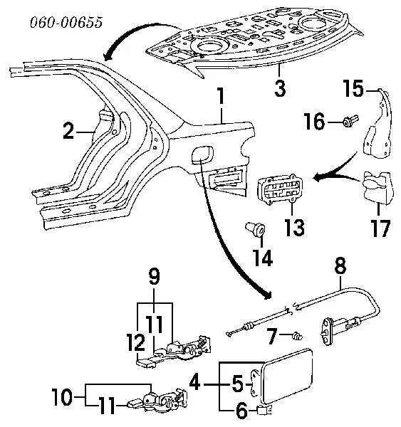 Klapka wlewu paliwa Hyundai Accent I
