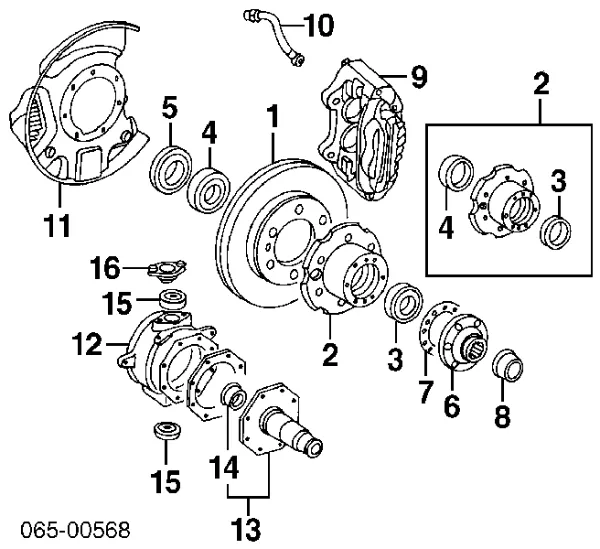 Tuleja zwrotnicy przedniej (czopu) 9038133001 Toyota