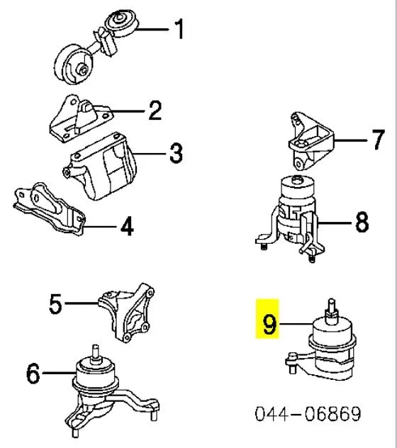 Poduszka (podpora) silnika lewa 1237228020 Toyota