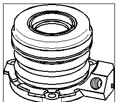 Cylinder roboczy sprzęgła (wysprzęglik) w komplecie z łożyskiem wyciskowym 90522729 General Motors