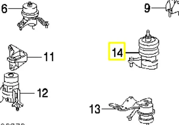 Poduszka (podpora) silnika lewa 123720H020 Toyota