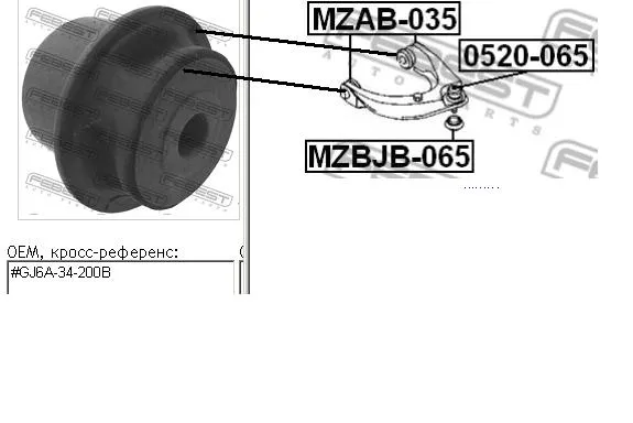 Silentblock przedniego wahacza górnego AAMMA1031 Tenacity