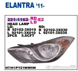 Reflektor prawy 921023X010 Hyundai/Kia