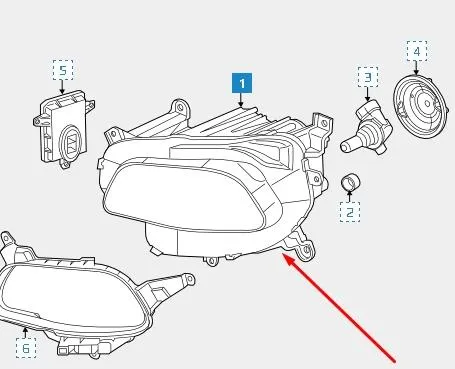 Reflektor lewy 68206663AB Chrysler