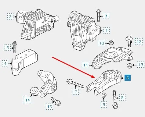 Poduszka (podpora) silnika tylna TQ55168 Tqparts