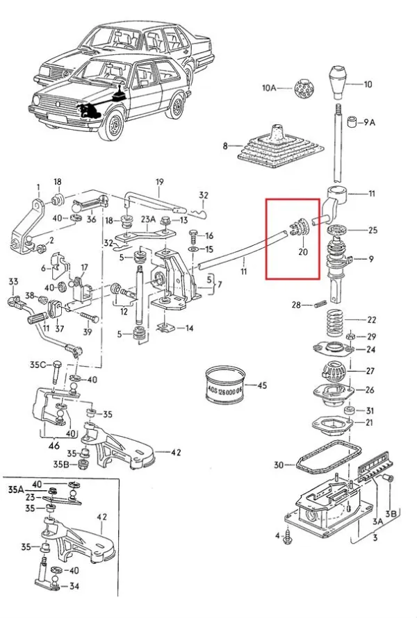 Tuleja mechanizmu zmiany biegów 102845755 Hans Pries (Topran)