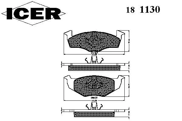 Klocki hamulcowe przednie tarczowe 181130 Icer