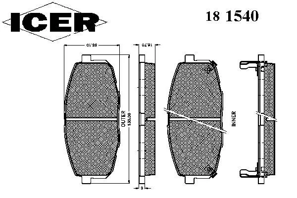 Klocki hamulcowe przednie tarczowe 58101J9A55 Hyundai/Kia