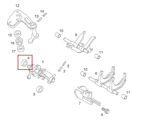 Tuleja mechanizmu zmiany biegów Opel Vivaro F7