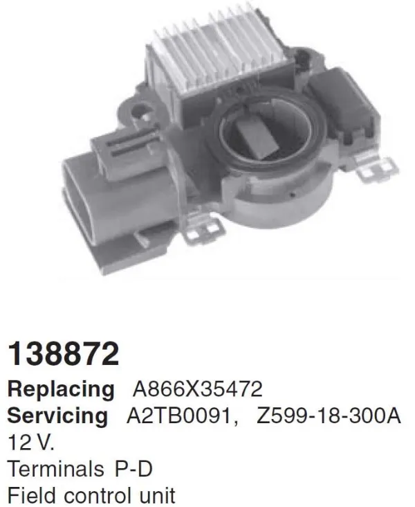 Regulator alternatora (przekaźnik ładowania) A866X34572 Mitsubishi