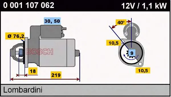 Rozrusznik 0001107062 Bosch