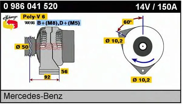 Alternator A0101542902 Mercedes