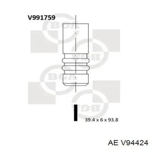 Zawór dolotowy/ssący V94424 AE